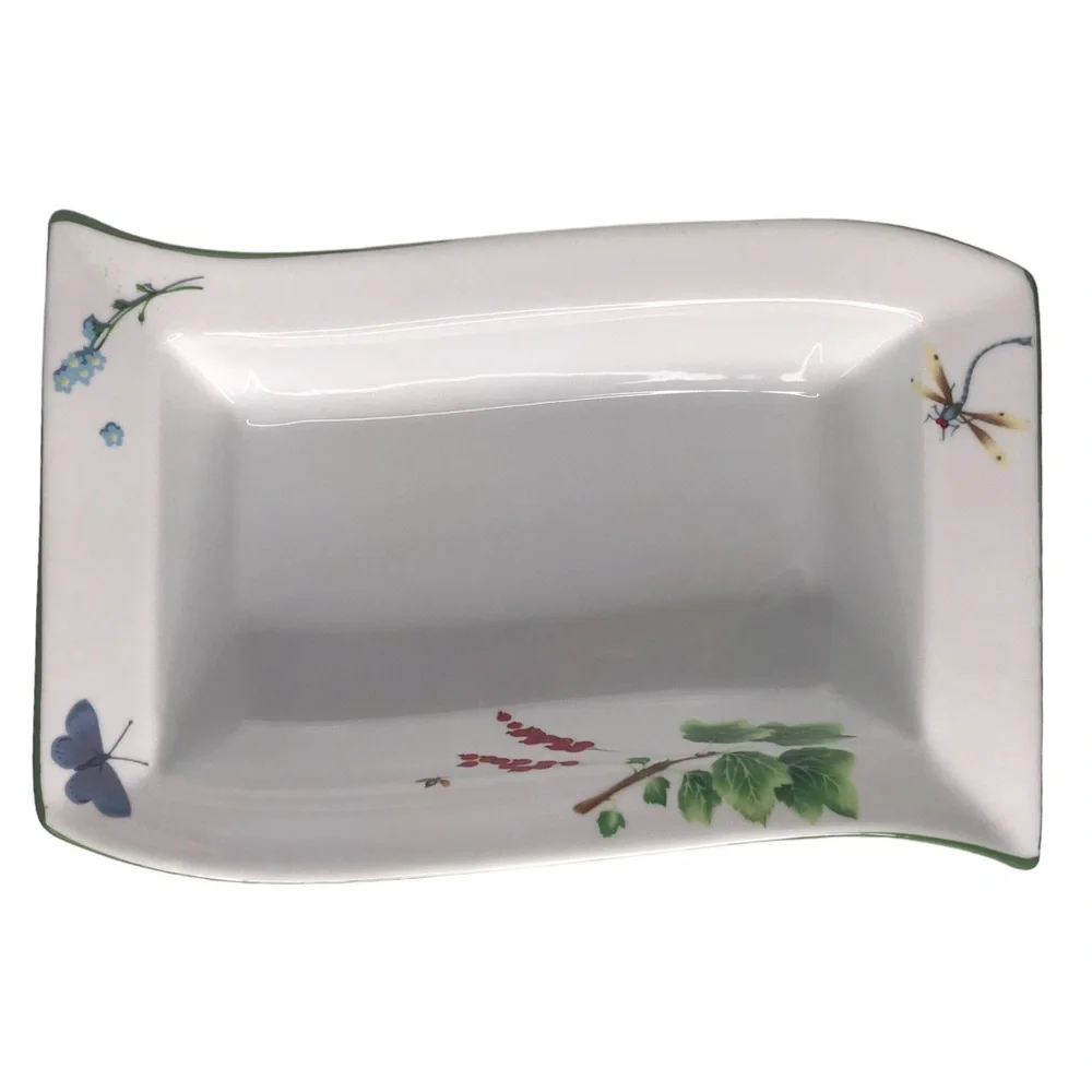 Wild Garden Floral Baking Dish Presentable Ovenware Loaf Pan Christmas Dragonfly